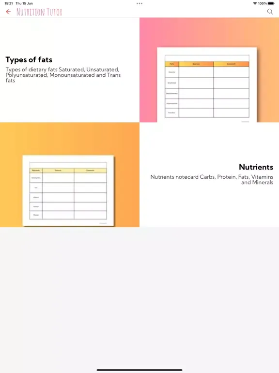 Nutrition Tutor: Study Guide iPad 应用截图