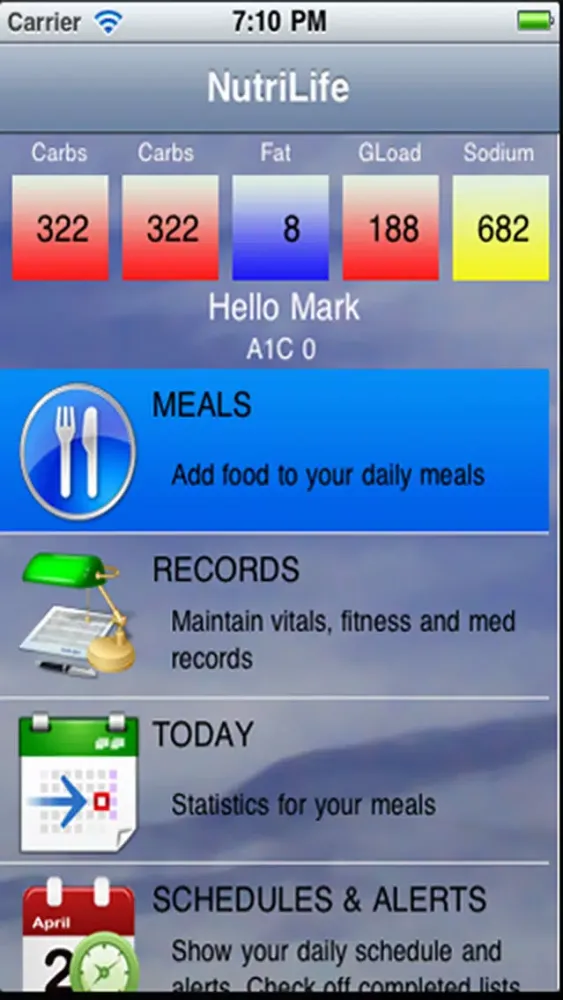 Nutrilife Diabetes Glucose Tracker Carb Counter应用截图