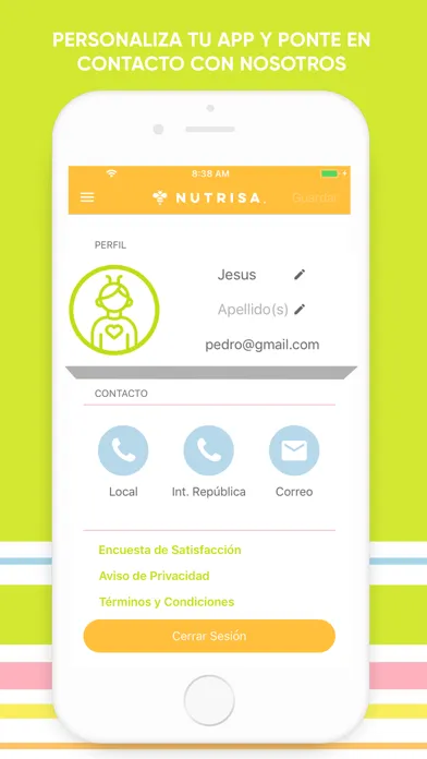 Capturas de tela do Nutrisa