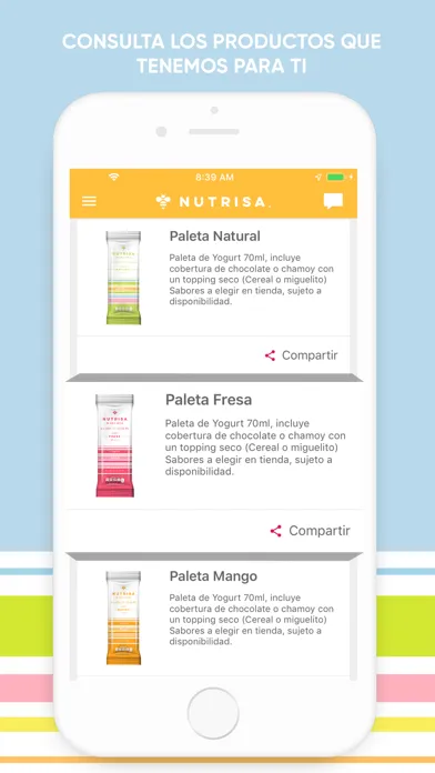 Capturas de tela do Nutrisa