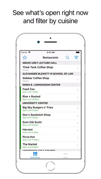 UM Campus Dining Screenshots