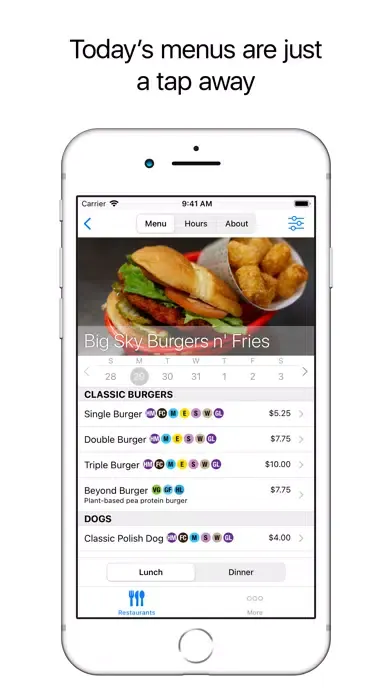 UM Campus Dining Screenshots