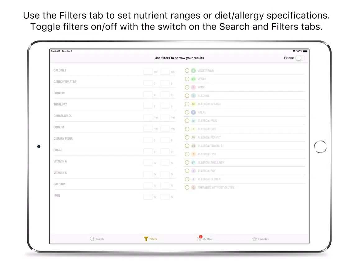 Nutrition - Vanderbilt iPad  Screenshots