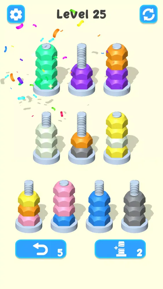 Nuts Sort - Color Puzzle Screenshots