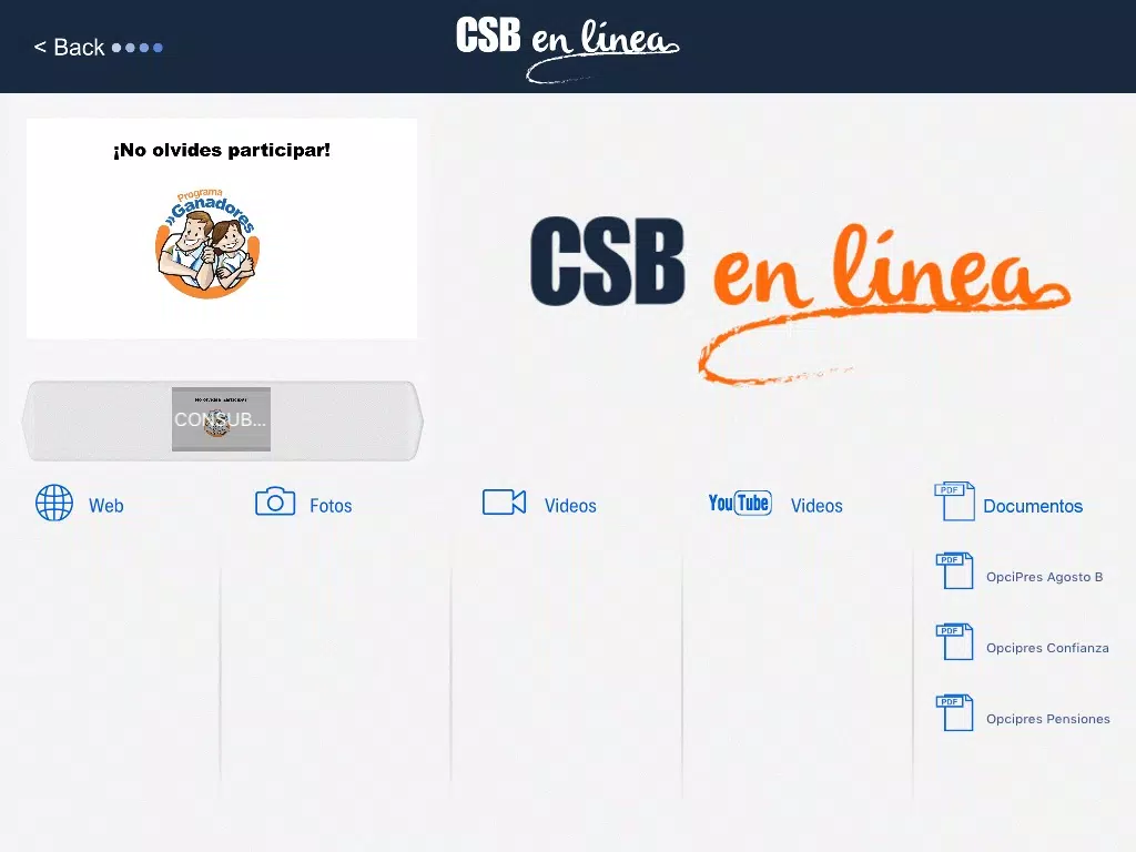 CSB en linea iPad  Screenshots