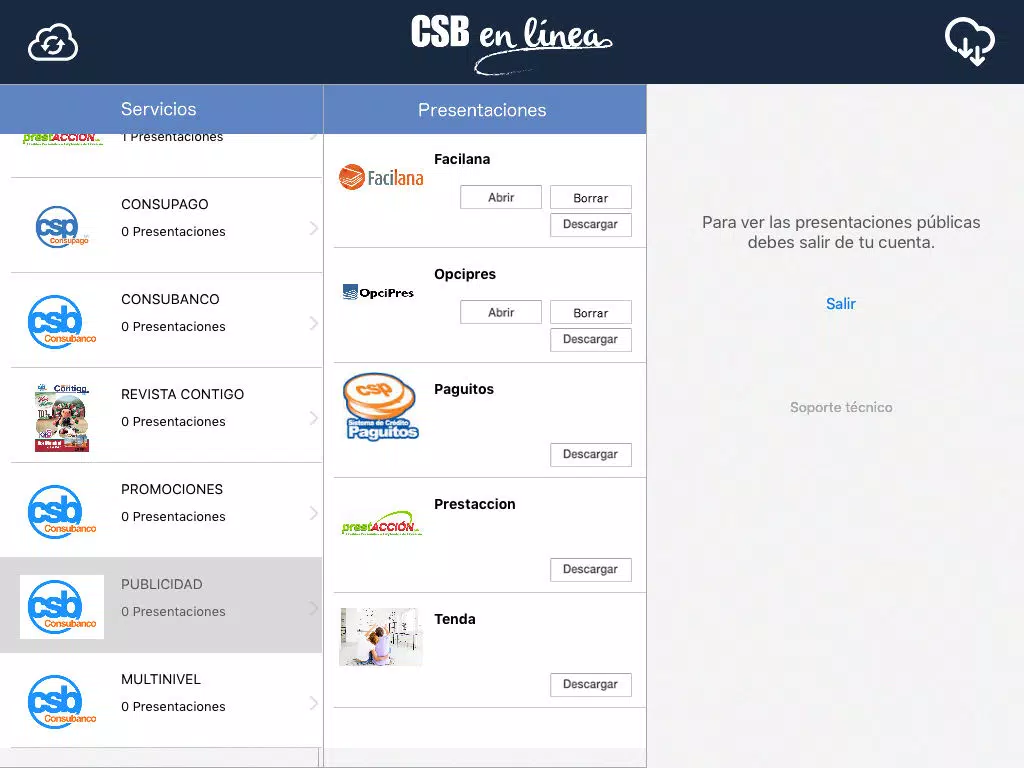 CSB en linea iPad  Screenshots