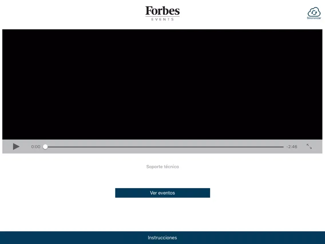 Ảnh chụp màn hình của Forbes Events iPad 