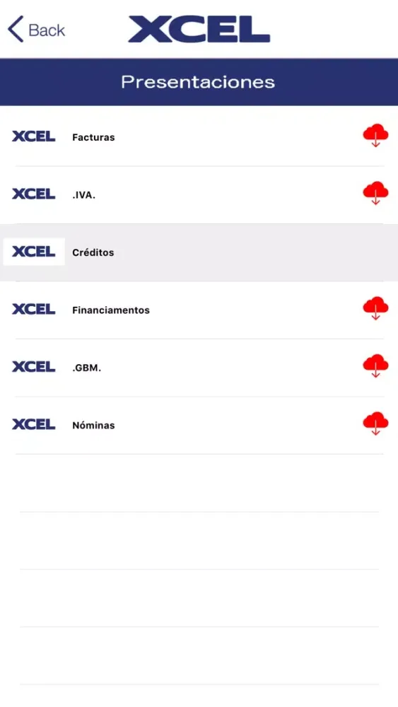 Tangkapan skrin XCEL