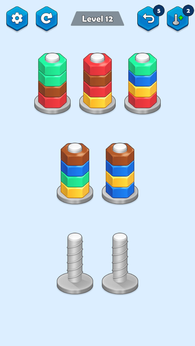 ภาพหน้าจอของ Nuts Sort - Color Sort