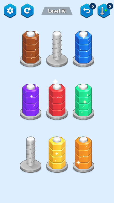ภาพหน้าจอของ Nuts Sort - Color Sort
