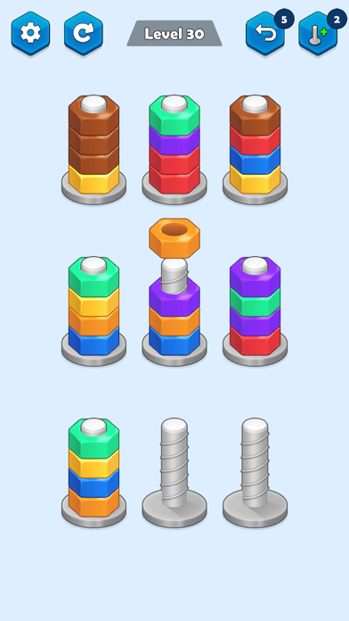 ภาพหน้าจอของ Nuts Sort - Color Sort