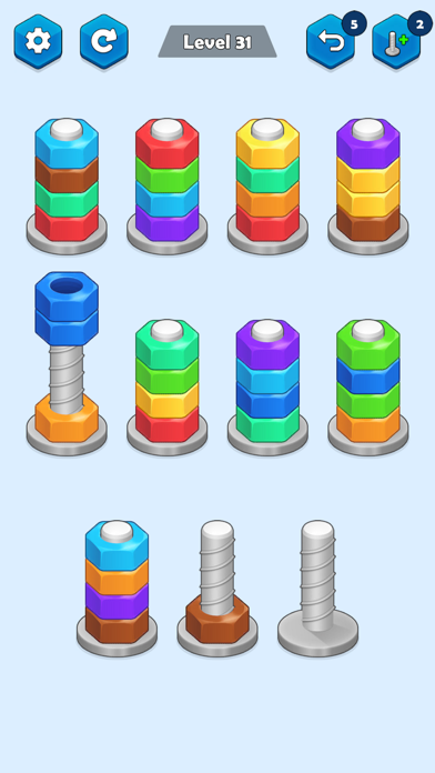 ภาพหน้าจอของ Nuts Sort - Color Sort