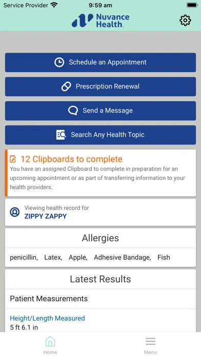 MyNuvanceHealth/Green Screenshots