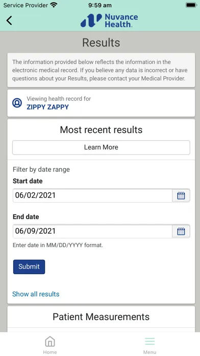 MyNuvanceHealth/Green Screenshots