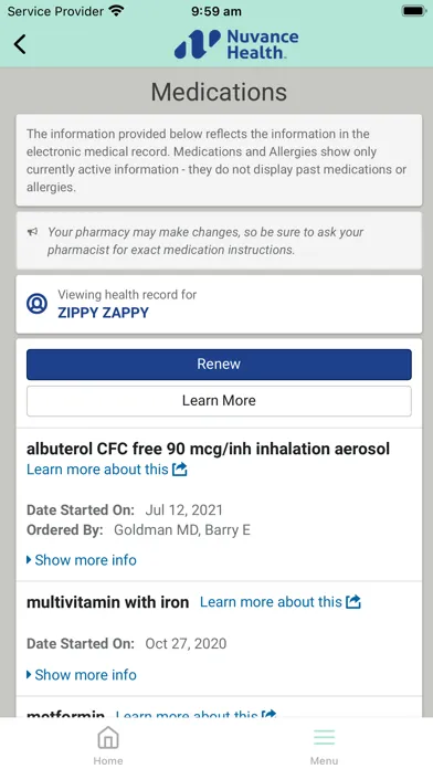 MyNuvanceHealth/Green Screenshots