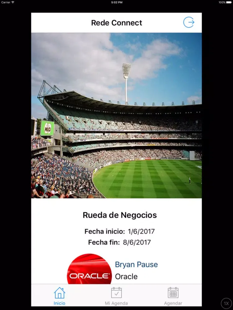 Ảnh chụp màn hình của Rede Connect iPad 