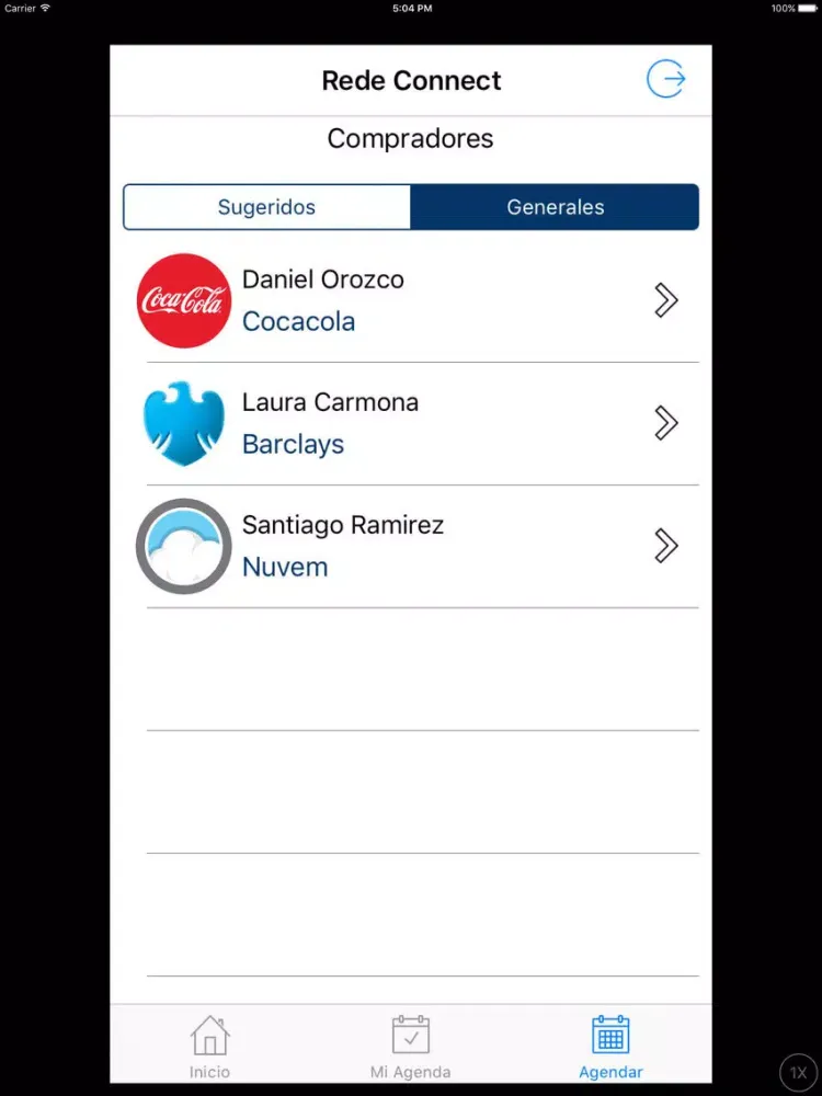 Ảnh chụp màn hình của Rede Connect iPad 