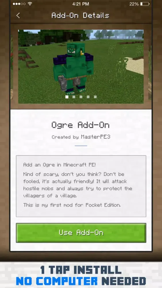 ภาพหน้าจอของ Add-Ons for Minecraft PE