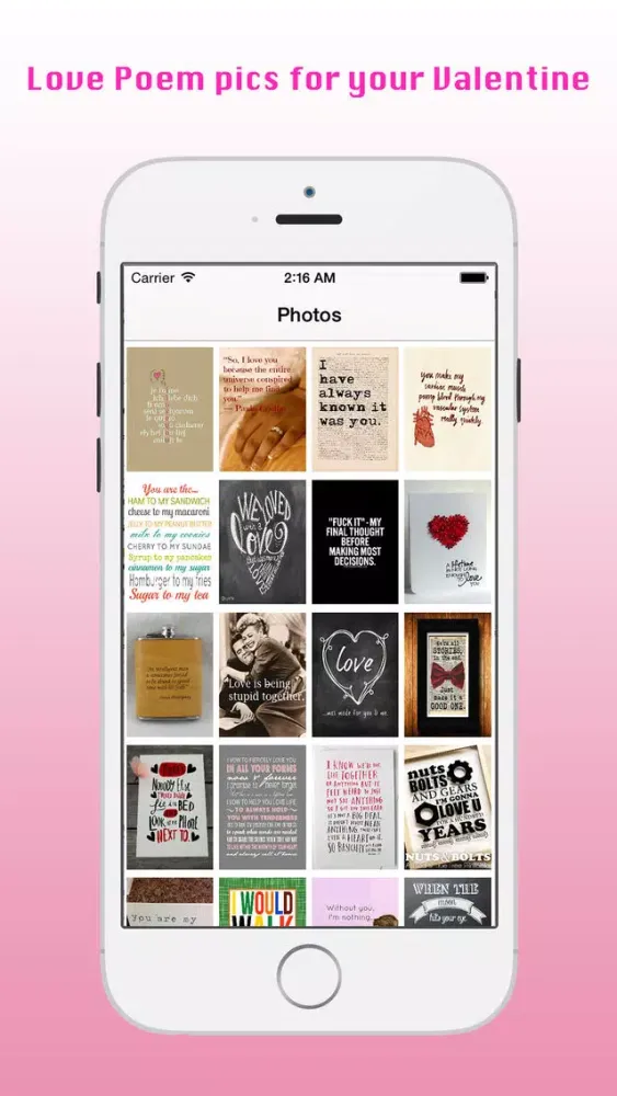 Ảnh chụp màn hình của Love Poems Valentine