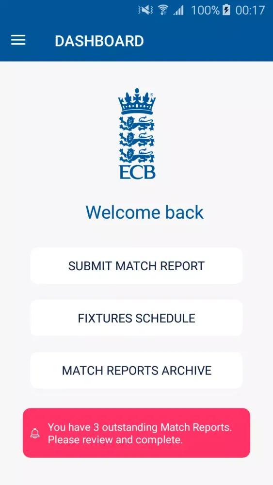 Captures d'écran de ECB Match Reporting