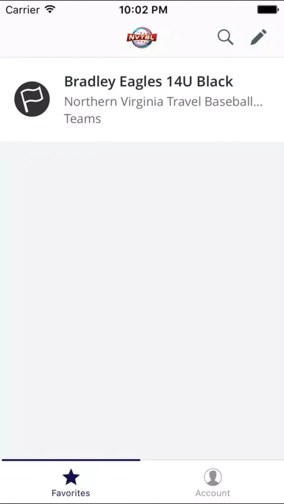 Screenshot di NV Travel Baseball League