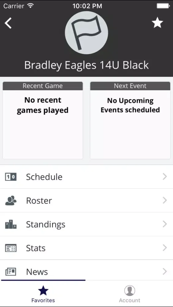 Screenshot di NV Travel Baseball League