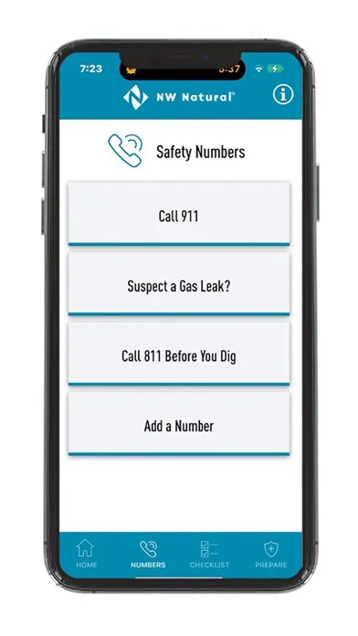 Ảnh chụp màn hình của NW Natural Safety App