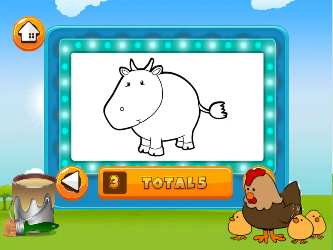 Screenshot di Animal Farm Coloring Book - Color Your pages and Paint the Animals of the Farm Drawing and Painting Games for Kids iPad 