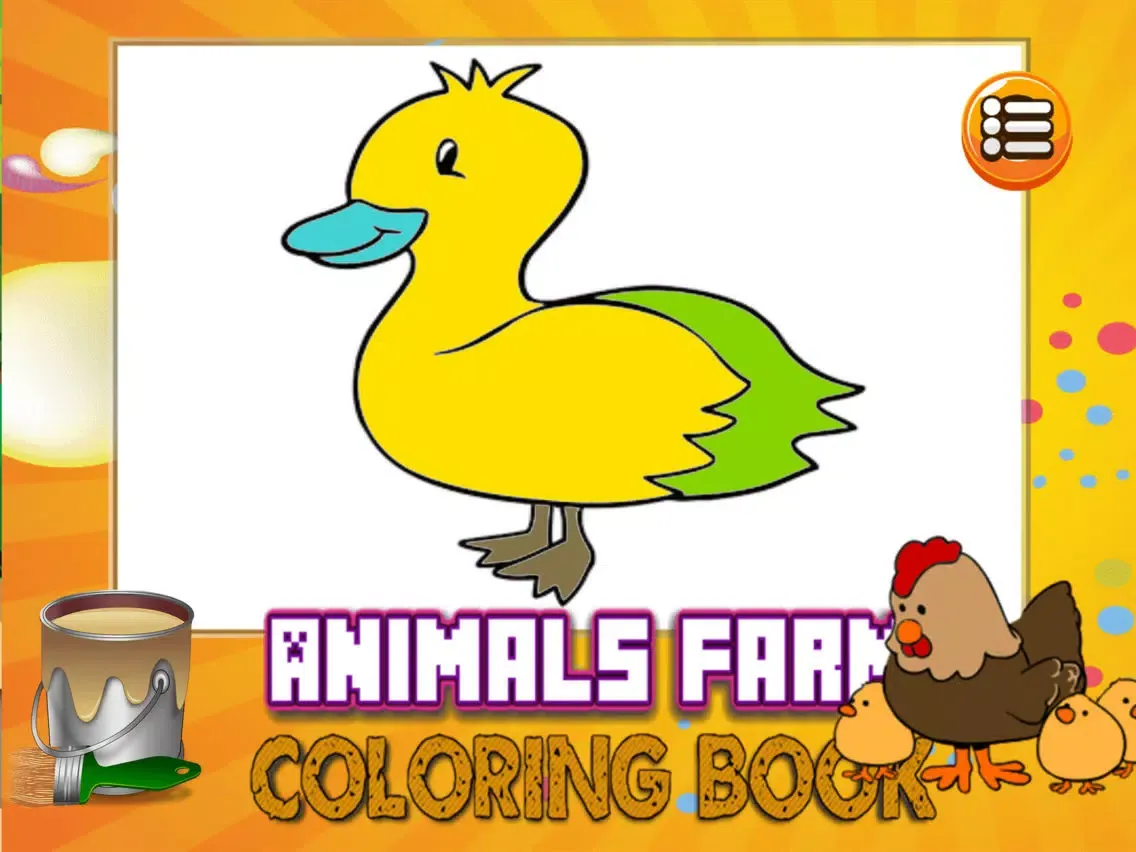Screenshot di Animal Farm Coloring Book - Color Your pages and Paint the Animals of the Farm Drawing and Painting Games for Kids iPad 
