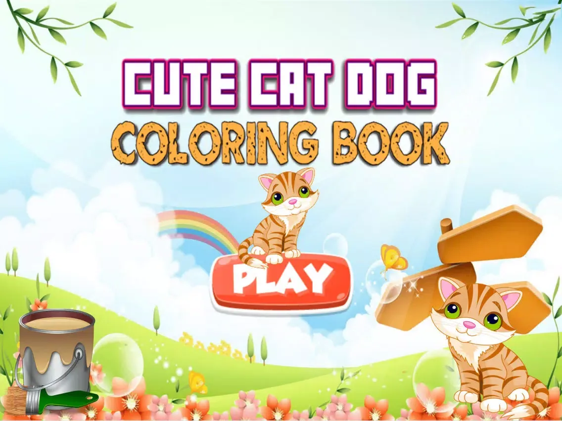 Cute Cat & Dog Coloring Book - All In 1 Animals Draw, Paint And Color Games HD For Good Kid iPad  스크린샷