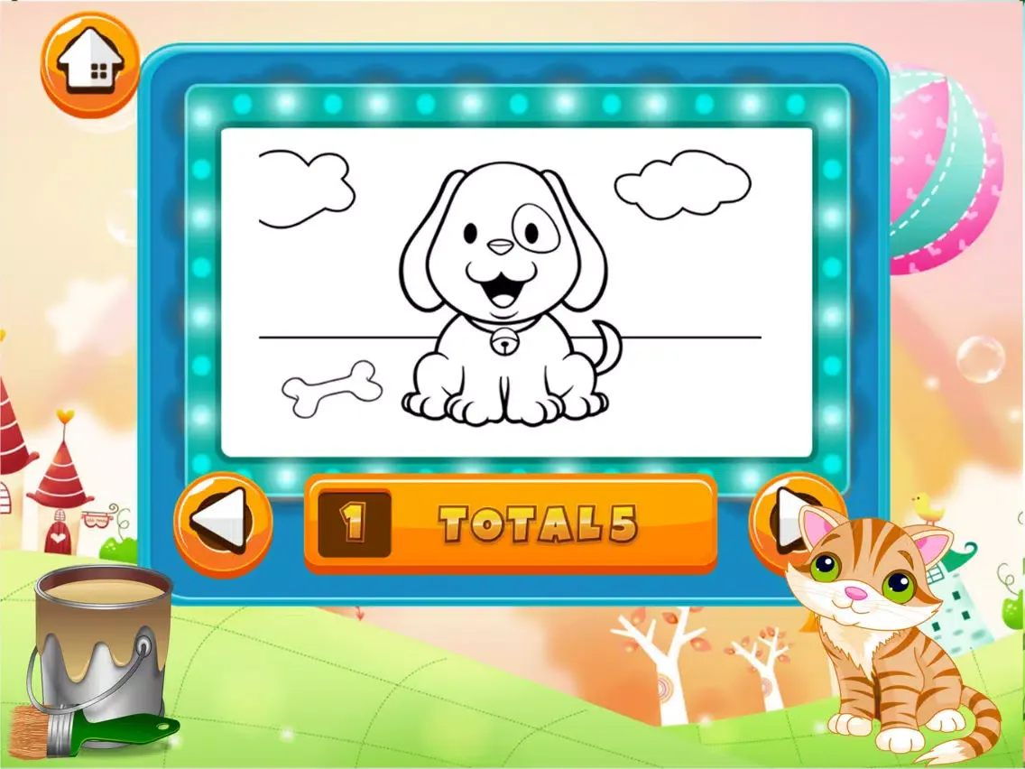 Cute Cat & Dog Coloring Book - All In 1 Animals Draw, Paint And Color Games HD For Good Kid iPad  스크린샷