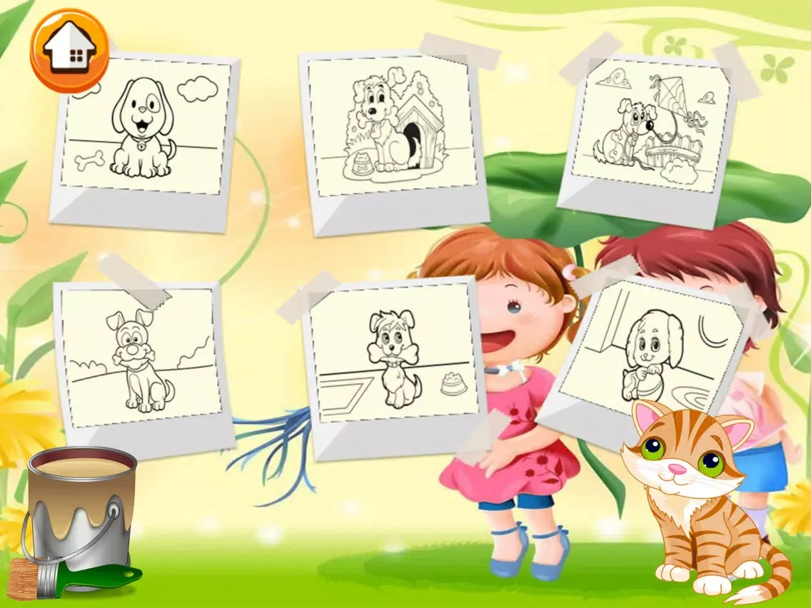 Cute Cat & Dog Coloring Book - All In 1 Animals Draw, Paint And Color Games HD For Good Kid iPad  스크린샷