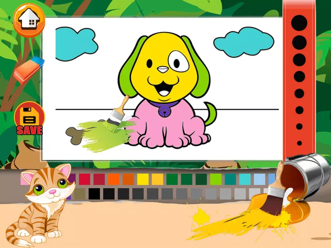 Cute Cat & Dog Coloring Book - All In 1 Animals Draw, Paint And Color Games HD For Good Kid iPad  스크린샷