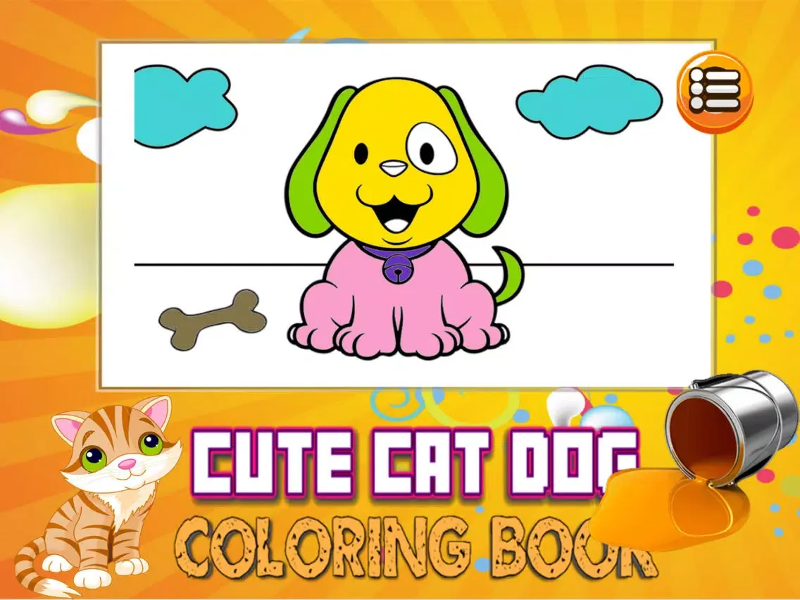 Cute Cat & Dog Coloring Book - All In 1 Animals Draw, Paint And Color Games HD For Good Kid iPad  스크린샷
