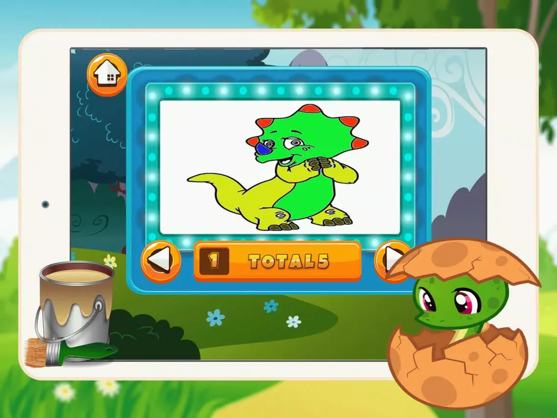 Baby Dino Coloring Book - Dinosaur Drawing paint and color pages games for kids iPad 應用截圖