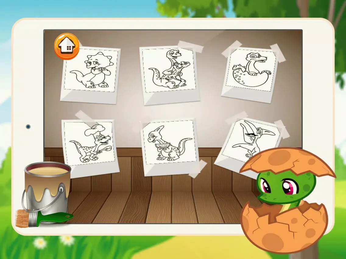 Baby Dino Coloring Book - Dinosaur Drawing paint and color pages games for kids iPad 應用截圖