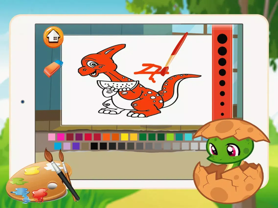 Baby Dino Coloring Book - Dinosaur Drawing paint and color pages games for kids iPad 應用截圖