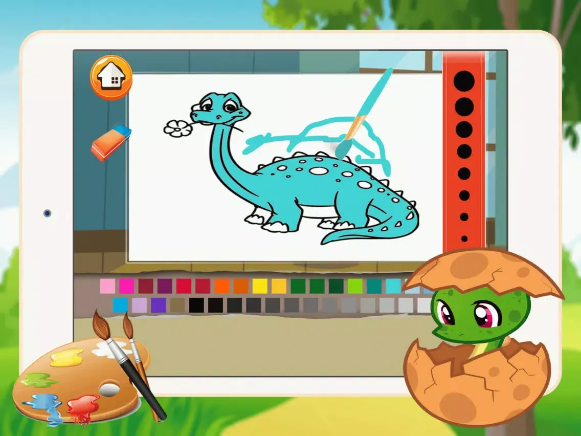 Baby Dino Coloring Book - Dinosaur Drawing paint and color pages games for kids iPad 應用截圖