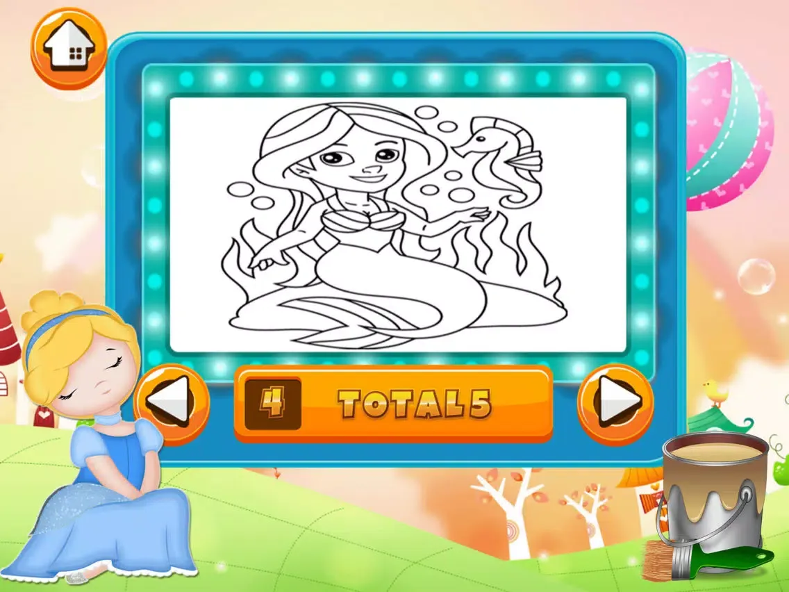Princess Fairytail Coloring - All In 1 Beauty Draw, Paint And Color Book Games HD For Good Kid iPad  स्क्रीनशॉट