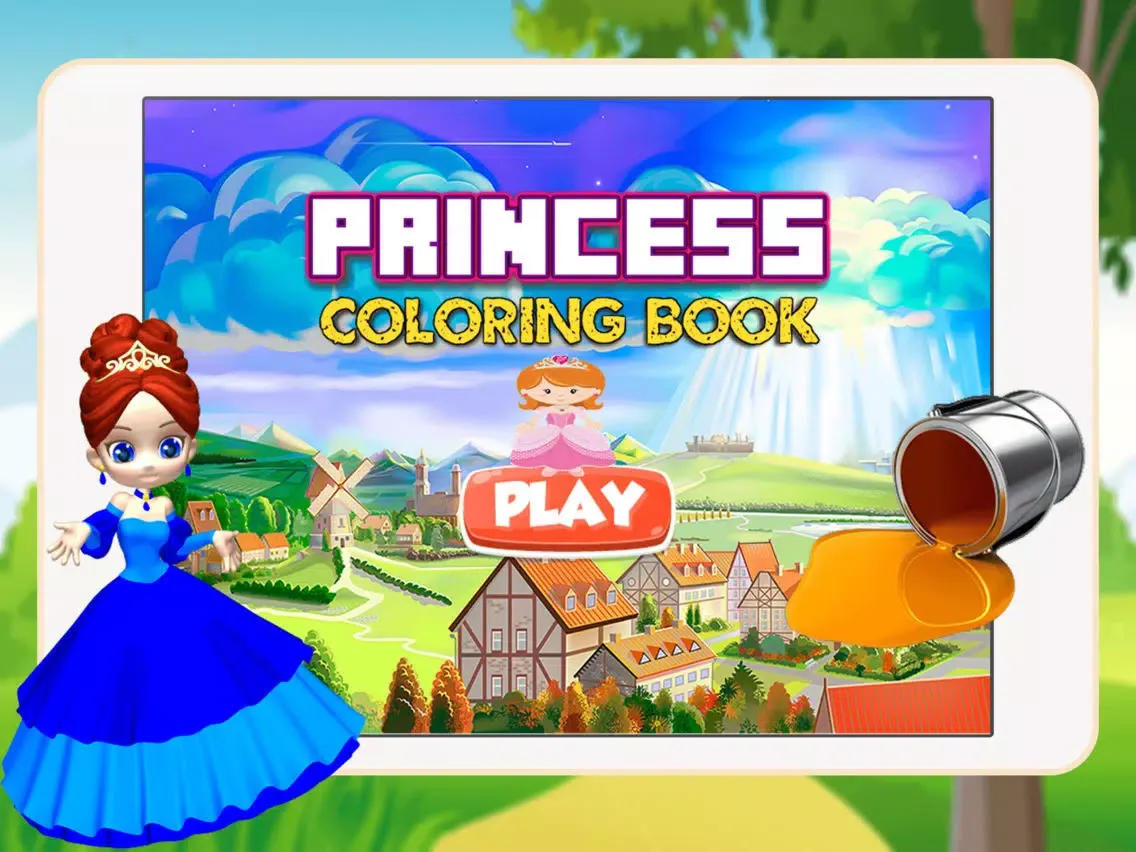 Princess Girl Coloring Book - All In 1 Fairy Tail Draw, Paint And Color Games HD For Good Kid iPad  Screenshots