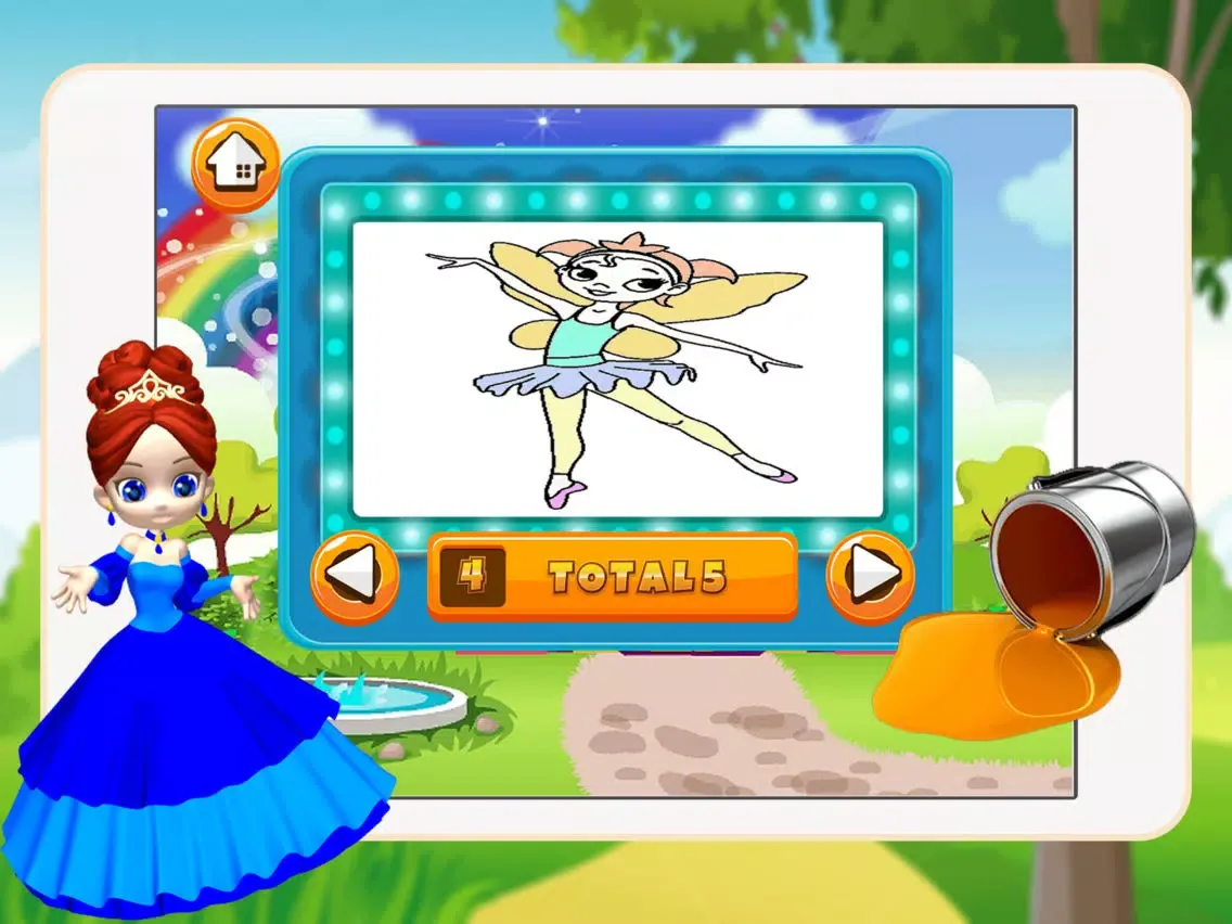 Princess Girl Coloring Book - All In 1 Fairy Tail Draw, Paint And Color Games HD For Good Kid iPad  Screenshots
