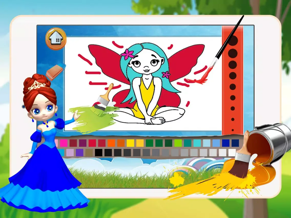 Princess Girl Coloring Book - All In 1 Fairy Tail Draw, Paint And Color Games HD For Good Kid iPad  Screenshots