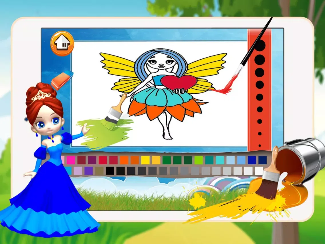 Princess Girl Coloring Book - All In 1 Fairy Tail Draw, Paint And Color Games HD For Good Kid iPad  Screenshots