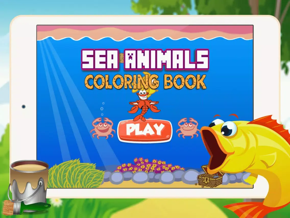 Sea Animal Coloring Book - All In 1 Deep Sea Draw Paint And Color Pages Games For Kids iPad Screenshots
