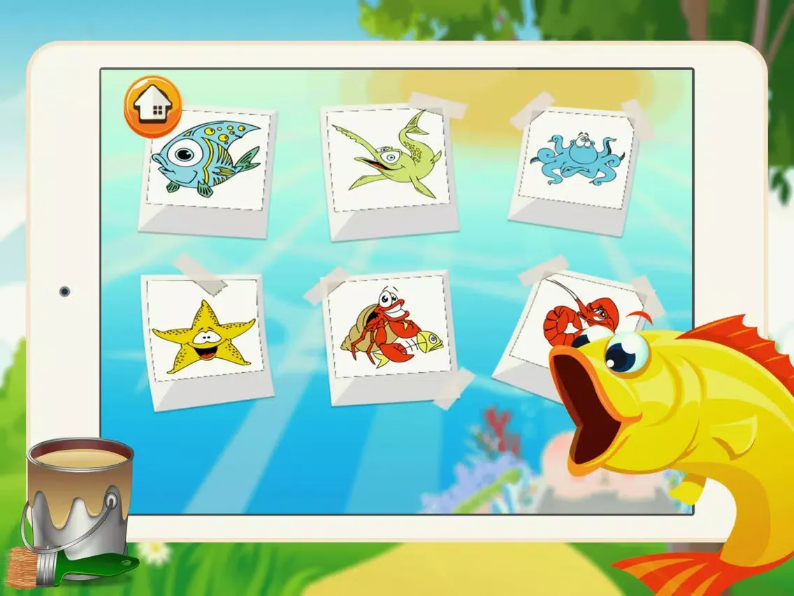 Sea Animal Coloring Book - All In 1 Deep Sea Draw Paint And Color Pages Games For Kids iPad Screenshots