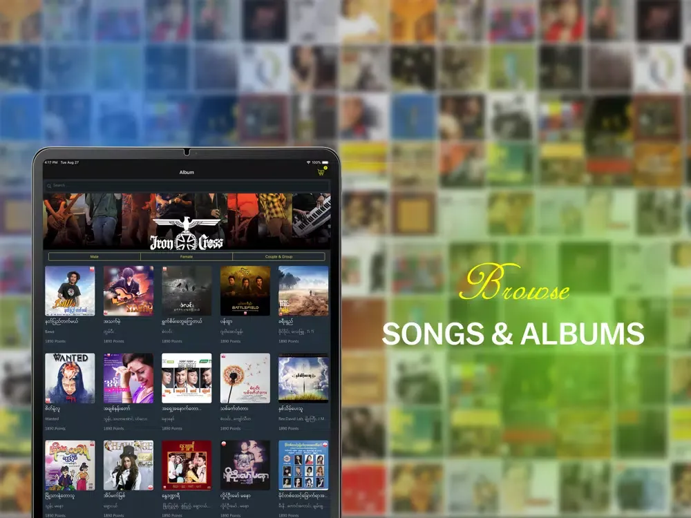Tangkapan layar JOY Myanmar Music iPad 
