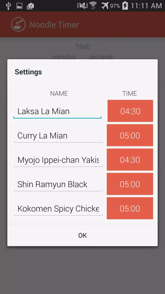 تصاویر Instant Noodle Timer