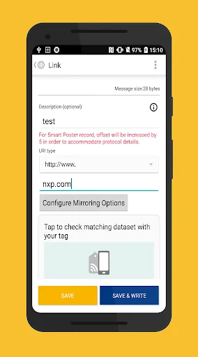 Capturas de pantalla de NFC TagWriter by NXP