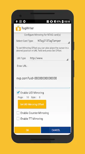 Capturas de pantalla de NFC TagWriter by NXP