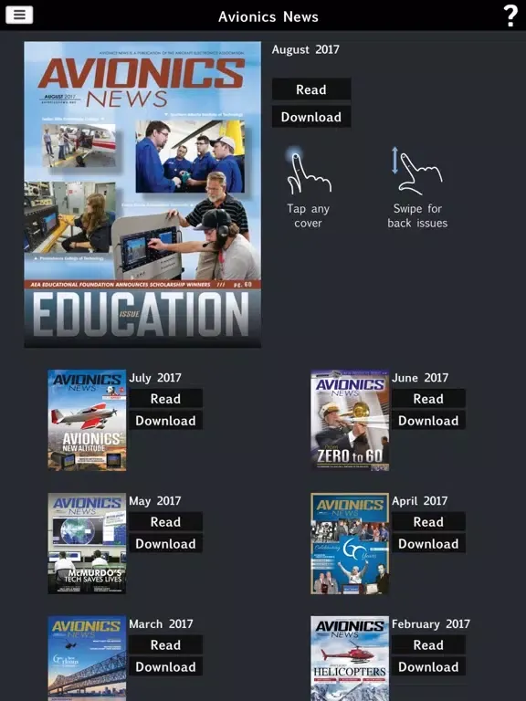 Captures d'écran de Avionics News iPad 